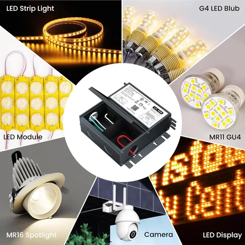 Vista 3 de Controlador LED regulable de 60 W, 12 V, Triac/ELV/MLV AC a DC compatible con Lutron y Leviton Dimmer, fuente de alimentación LED regulable 60W 12V