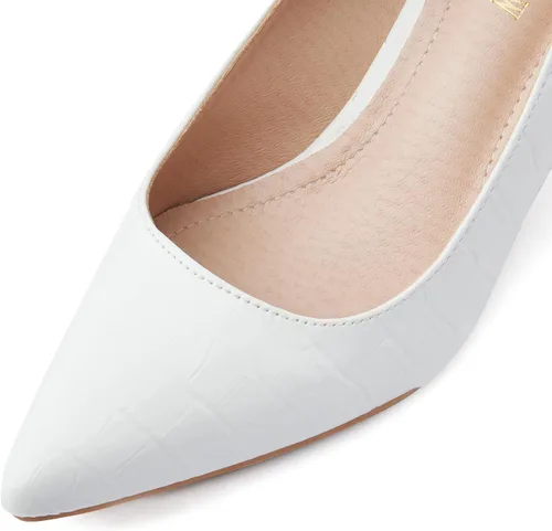 Vista 5 de youngshow Zapatos de vestir para mujer, tacón bajo y cerrado, puntera puntiaguda, sin cordones, para el trabajo y la oficina