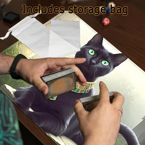 Vista 5 de MTG - Tapete de juego con bordes cosidos, parte inferior de goma antideslizante, tapete de juego TCG para gatos, superficie de goma lisa, tapete