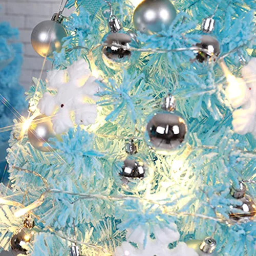 Vista 5 de Árbol de Navidad de mesa pequeño árbol artificial con adornos preiluminado, mini árbol de Navidad artificial de mesa para decoraciones de Navidad