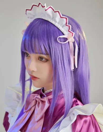 Vista 5 de Miccostumes Disfraz de anime para mujeres y niñas conjunto de vestido de sirvienta con accesorios