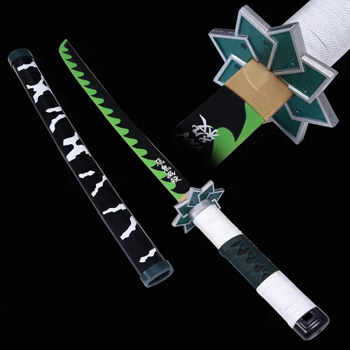 Vista 4 de ziqing Espada para cosplay de Demon Slayer hecha a mano, Katana de 31 pulgadas con múltiples estilos para elegir