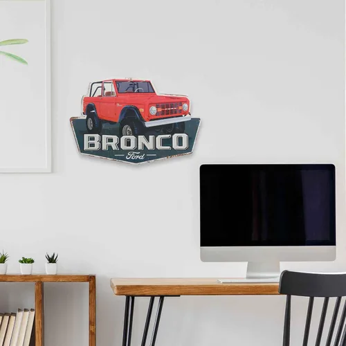 Vista 22 de Ford Logo Evolution - Letrero de metal vertical en relieve – Letrero vintage de Ford para garaje o cueva de hombre