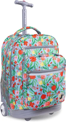 Vista 39 de J World Sundance Mochila Rodante para Laptop para Niñas y Niños. Mochila Escolar con Ruedas, Rombos negro, 20 pulgadas