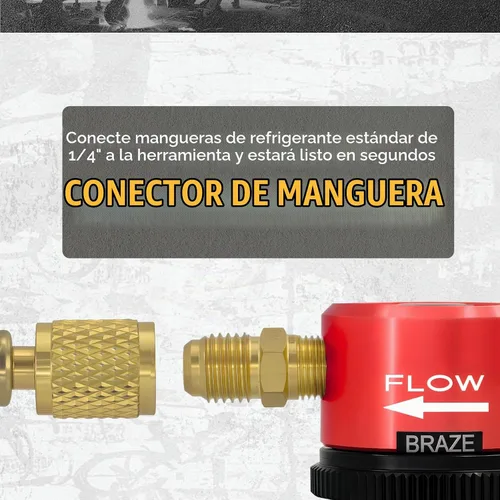Vista 4 de Herramienta de purga de nitrógeno, regulador de flujo de nitrógeno de purga HVAC, rojo
