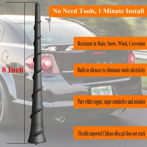 Vista 3 de Mástil de antena de repuesto de 8 pulgadas para Dodge Avenger (2011-2015)
