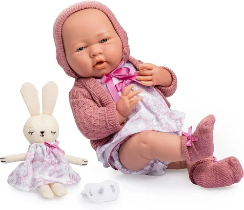 Vista 12 de JC Toys La Newborn Muñeca bebé niña de 15 pulgadas de vinilo anatómicamente correcta con traje blanco y rosa y accesorios de lujo Diseñada