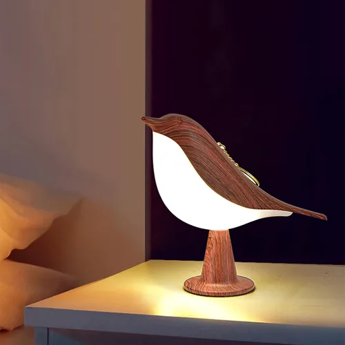 Vista 10 de Lámpara de mesa con control táctil de mesita de noche, lámparas de aroma, con forma de pájaro, lámpara de escritorio LED con puerto de carga USB, 3