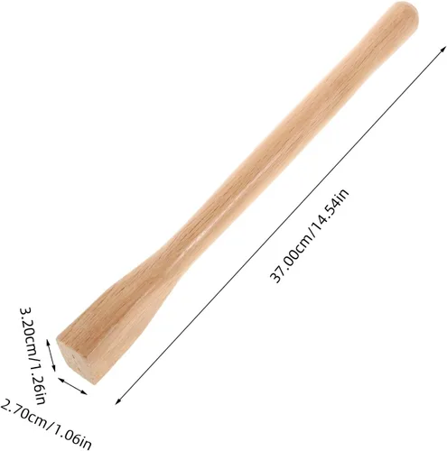 Vista 2 de Kisangel Reemplazo de mango de madera de 14.56 pulgadas para herramienta de jardín con agarre cómodo, mango de madera duradero para cuidado