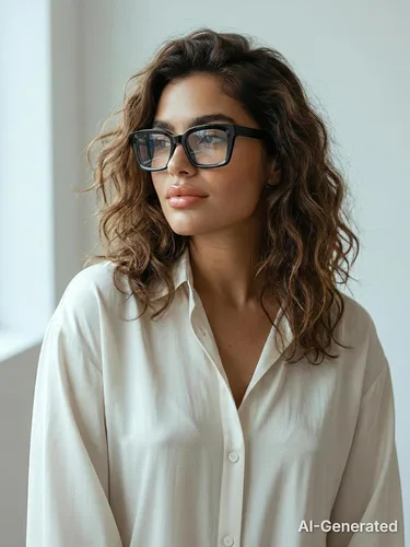 Vista 3 de Square Blue Light Glasses for woman Chunky Oversized negro (Black&Clear)