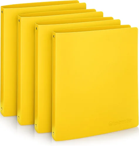 Vista 8 de Carpeta económica de 3 anillos redondos de 1 pulgada, con capacidad para 175 hojas, flexible, ligera, paquete de 4, apertura lateral, color negro
