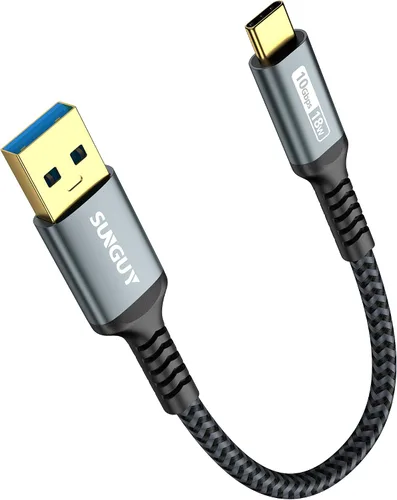 Vista 12 de SUNGUY Cable USB Android Auto de 10Gbps de 6 pulgadas/0.5 pies, Cable USB C 3.1 Gen2 3A de Transferencia de Datos, Cable USB C CarPlay de Carga