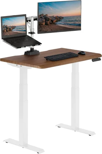 Vista 30 de Vari ComfortEdge - Escritorio de pie ajustable de 40 x 26 pulgadas, pequeño escritorio eléctrico de pie VariDesk para apartamento, dormitorio u