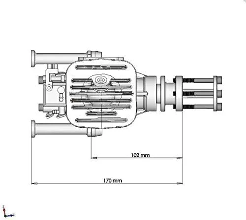 Vista 4 de Nuevo motor de gasolina DLE55 55cc para avión RC