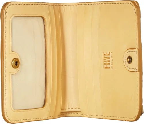 Vista 4 de Frye Campus Rivet - Cartera pequeña de cuero a presión para mujer, plátano, talla única, Banana