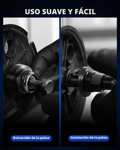 Vista 5 de Orion Motor Tech - Juego de herramientas de extracción e instalación de polea de bomba de dirección asistida, herramientas de extracción e Azul