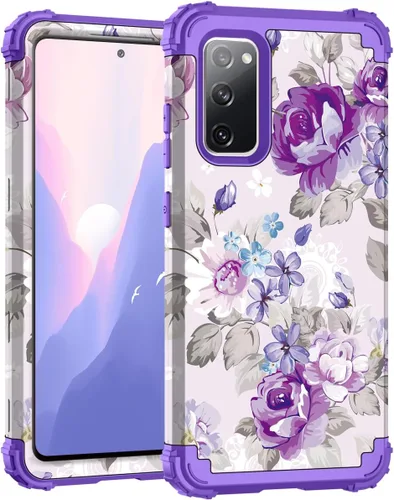 Vista 28 de Hocase Funda para Galaxy S20 FE 5G, Protección resistente a prueba de golpes, goma de silicona suave + parachoques de plástico duro, funda