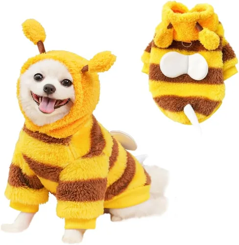 Vista 6 de ANIAC Sudadera con capucha para perro, con orejas de conejo, ropa de primavera para cachorros para perros pequeños, hembras, niños, suéter suave