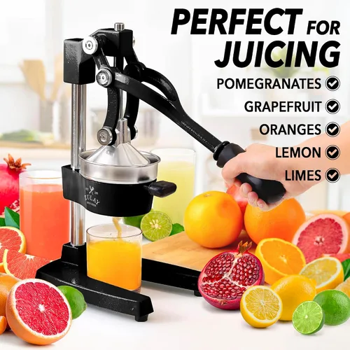 Vista 2 de Zulay Kitchen Exprimidor de jugo de naranja de hierro fundido, resistente, fácil de limpiar, exprimidor profesional de cítricos, exprimidor de limón