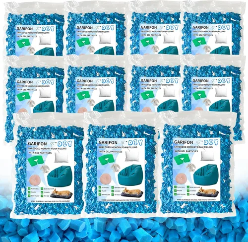 Vista 19 de Relleno para saco de boxeo de 5 libras, relleno de frijoles para almohada y puf, relleno de espuma viscoelástica triturada, relleno para saco