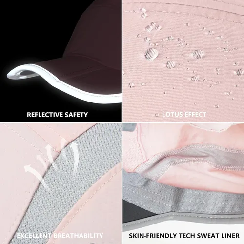 Vista 6 de GADIEMKENSD Sombrero reflectante plegable para exteriores, diseño sin estructura, protección solar UPF 50+, sombreros deportivos para mujeres