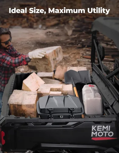 Vista 8 de KEMIMOTO Caja de almacenamiento para cama UTV, 7.4 galones de EE.UU., resistente al agua, sólida, fácil de instalar, con bloqueo, caja