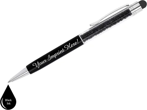 Vista 3 de ExpressDesign™ - Juego de regalo de bolígrafos de cristal personalizados - Paquete de 2 bolígrafos de gemas de metal con caja de regalo - Metálico