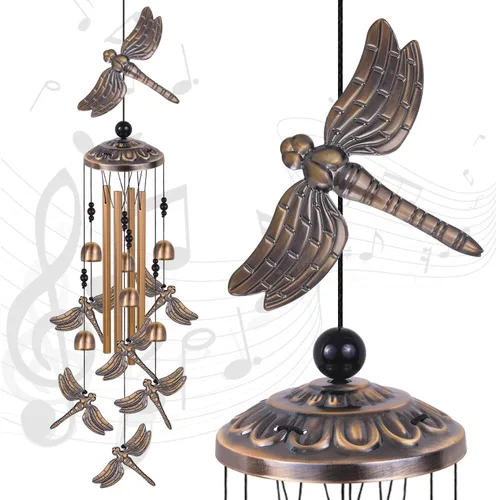 Vista 10 de Campanillas de viento de ángel para exteriores, regalos para mamá, abuela y familia, atrapa viento de música, adornos de ángeles móviles, campanas