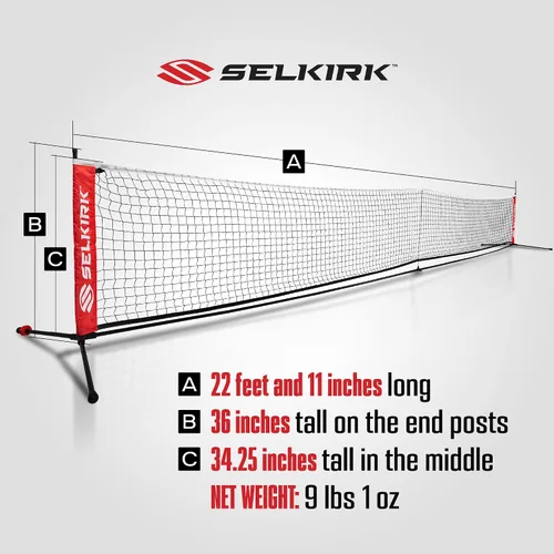 Vista 7 de Selkirk Sport Red de pickleball de ajuste rápido Tamaño reglamentario USAPA Configuración rápida de 5 minutos Portátil y ligera Resistente