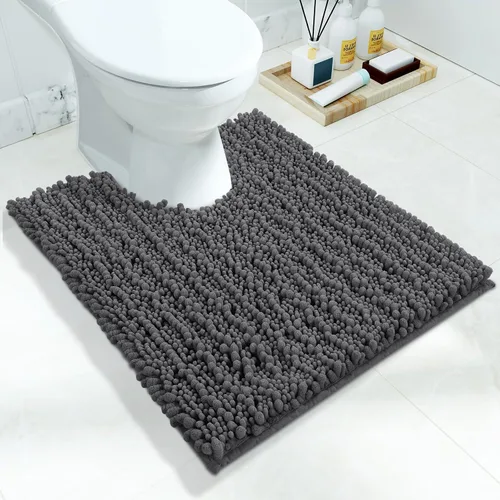 Vista 125 de Yimobra Alfombras de Baño Antideslizantes Lavables - Alfombra de Baño de Chenilla Ultra Suave Absorbente, Alfombra Peluda de Secado Rápido para Negro