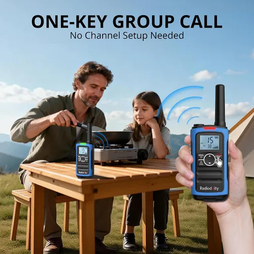 Vista 5 de Radioddity FS-T8 Walkie Talkies para adultos y niños recargables, radio bidireccional sin licencia FRS de largo alcance con llamadas grupales, VOX