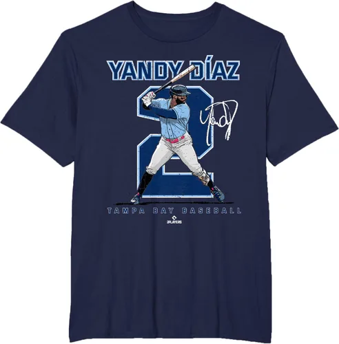 Vista 10 de Camiseta Number and Portrait Yandy Diaz Tampa Bay MLBPA, Negro