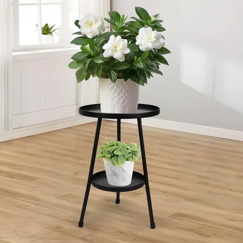 Vista 8 de Soporte de metal para plantas, soporte para plantas interiores y exteriores, flores metálicas inoxidables, soportes para plantas urbanas y rústicas
