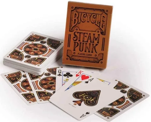 Vista 2 de Cartas de juego de bicicletas Steampunk - Oro