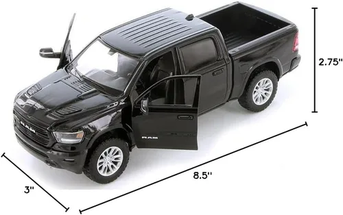 Vista 8 de Dodge Ram 1500 Crew Cab Laramie, Negro, 2019, Modelo de Coche, Motormax 1:24