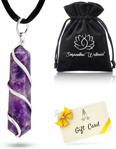 Vista 9 de Collar de Amazonita – Colgante de cristal curativo natural para calma, equilibrio y energía positiva Joyas de piedra cruda para hombres y mujeres