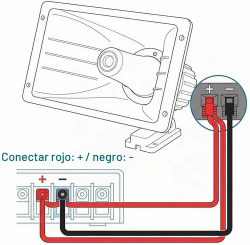 Vista 4 de QWORK Altavoz de bocina PA de 50 W y 8 ohmios - Proyección de voz clara para almacén, escuela y taller