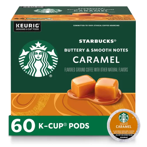 Vista 31 de Cápsulas de café K-Cup de Starbucks, café con sabor caliente o helado, caramelo, 10 cápsulas Keurig Cápsulas K-Cup 100% Arabica para cafeteras