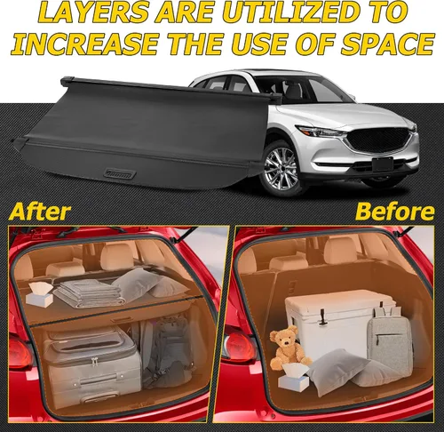 Vista 8 de AUXMART Cubre carga retráctil para Mazda CX-50 2023 2024 2025, protector de seguridad para maletero trasero, protección tipo persiana para maletero