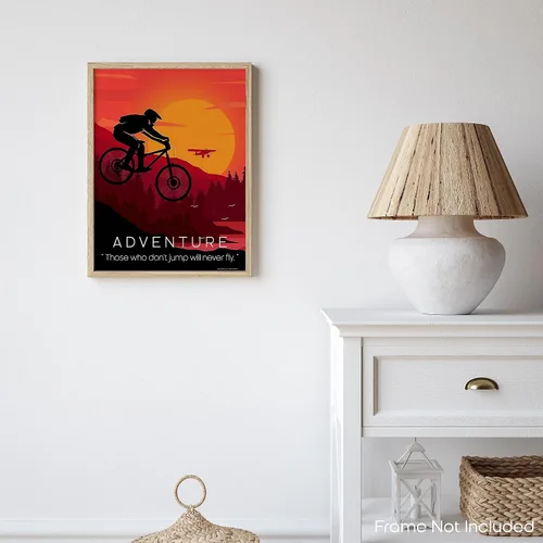 Vista 7 de Inspirational Wall Art Co. - Aventura - Póster de rampa de bicicleta de montaña Offroad con citas motivacionales, póster impreso para decoración