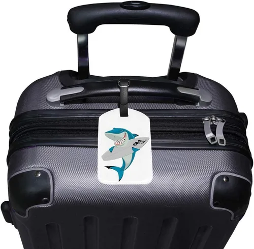Vista 2 de Guitong - Etiqueta de equipaje de viaje para equipaje, mochila, maleta, identificador de viaje, piel inteligente, tiburón blanco, viajes, negocios