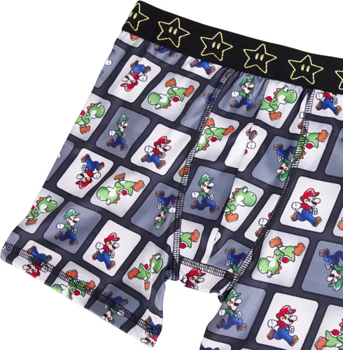 Vista 3 de Nintendo Calzoncillos Super Boxer para Niños con Mario, Luigi, Toad, Yoshi, Peach & Bowser, Tallas 4, 6, 8, 10 y 12