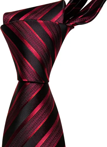 Vista 121 de Barry.Wang Juego de corbatas para hombre, corbata de seda a rayas, tejido a cuadros, gemelos formales, negocios, boda