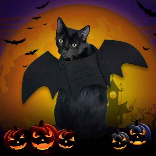 Vista 5 de Rypet - Disfraz de murciélago para perro, disfraz de mascota de Halloween, alas de murciélago para gatos y perros, XS