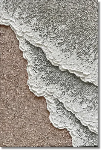 Vista 11 de Limiyer Arte pintado a mano moderno arte abstracto pintura al óleo blanco y marrón textura gruesa lienzo arte pintura al óleo sala de estar