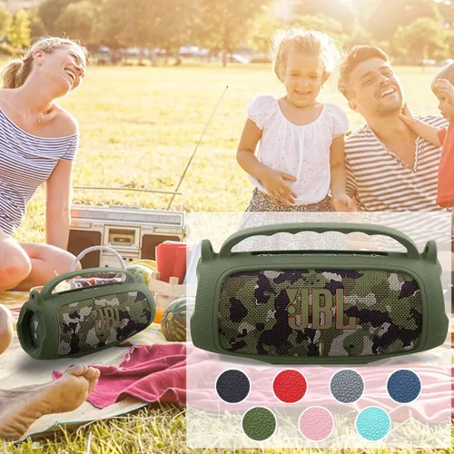 Vista 34 de Funda de silicona compatible con JBL Charge 5 Altavoz Bluetooth portátil impermeable (Cubierta de silicona negra)