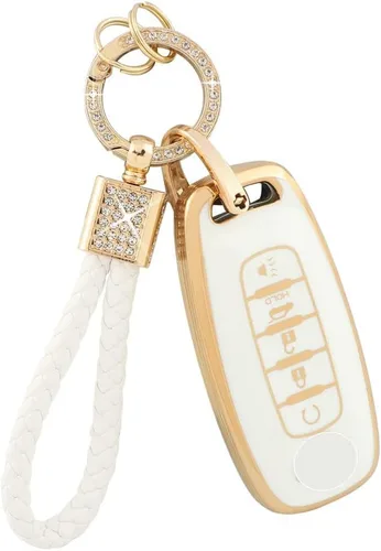 Vista 19 de PIFOOG Funda para llavero Mitsubishi, accesorios Outlander Lancer Mirage, carcasa protectora para llaves de coche, cubierta completa, llavero