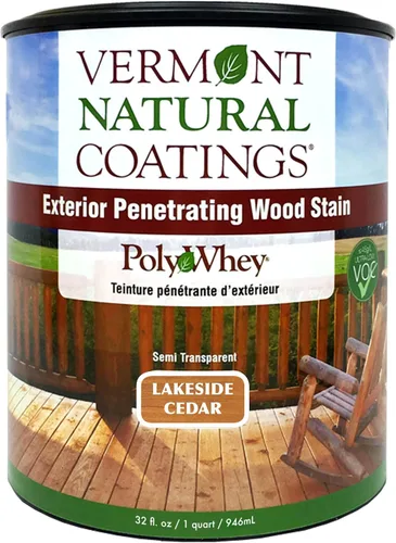 Vista 28 de Vermont Natural Coatings PolyWhey - Tinte penetrante exterior - Cedro dorado - Galón