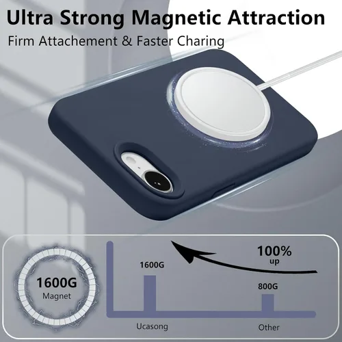 Vista 510 de Funda magnética de silicona para iPhone 13 Pro, color blanco antiguo [Compatible con Magsafe] [Forro de microfibra suave antiarañazos], funda