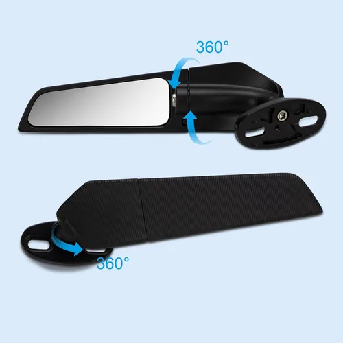 Vista 6 de Espejos retrovisores para motocicleta, retrovisores laterales giratorios ajustables para Kawasaki Ninja 400 NINJA 650 ZX6R, Honda Yamaha Suzuki